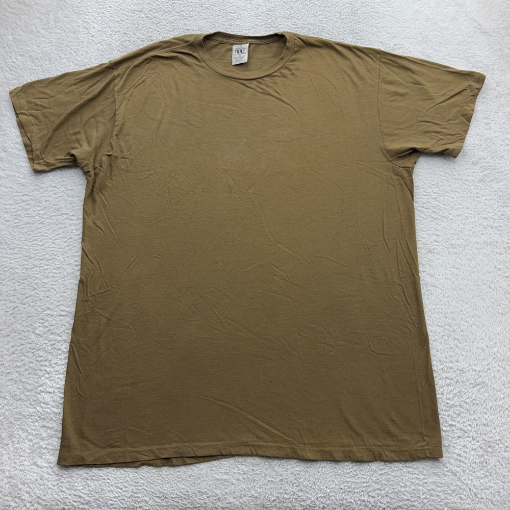RRL Ralph Lauren Mens XL Brown Olive Short Sleeve Crewneck Cotton T-Shirt 12133